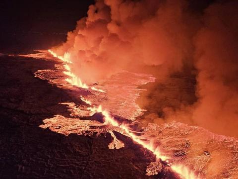 Gossprunga við Sundhnúksgíga aðfararnótt 19. desember 2023